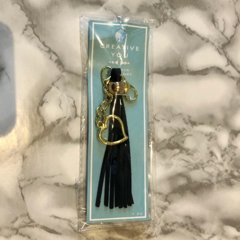 *ADD ON* Creative You Black Tassel Heart Keychain